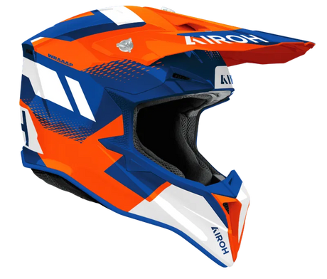 Airoh Wraaap Vision Orange/Blue Gloss MX Helmet