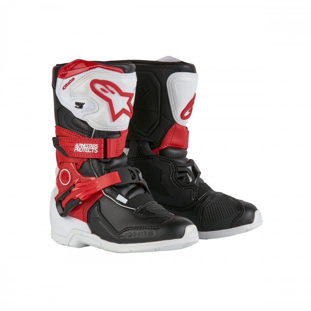 ALPINESTARS TECH 3S KIDS WHITE BLACK BRIGHT RED BOOTS