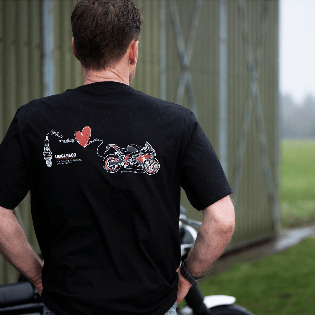 Black Motorcycle Heart 'Love is Uggly' T-Shirt