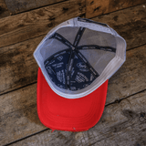 Blue & Red Diamond Trucker Hat