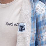 Hooded Blue & Beige Flannel Shirt
