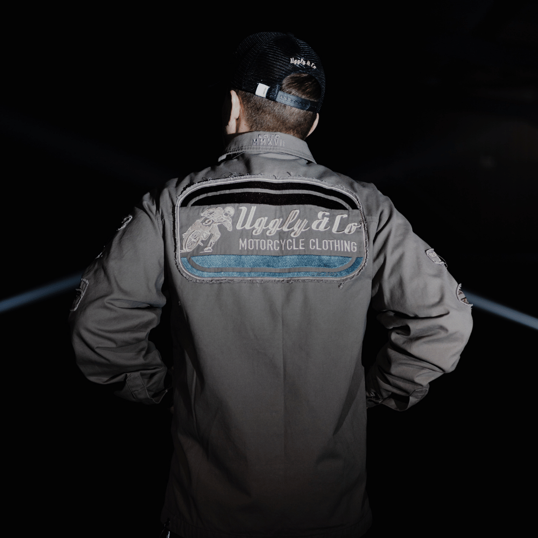 Grey Flattrack Moto Shacket