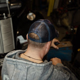 Blue Camo Diamond Trucker Hat