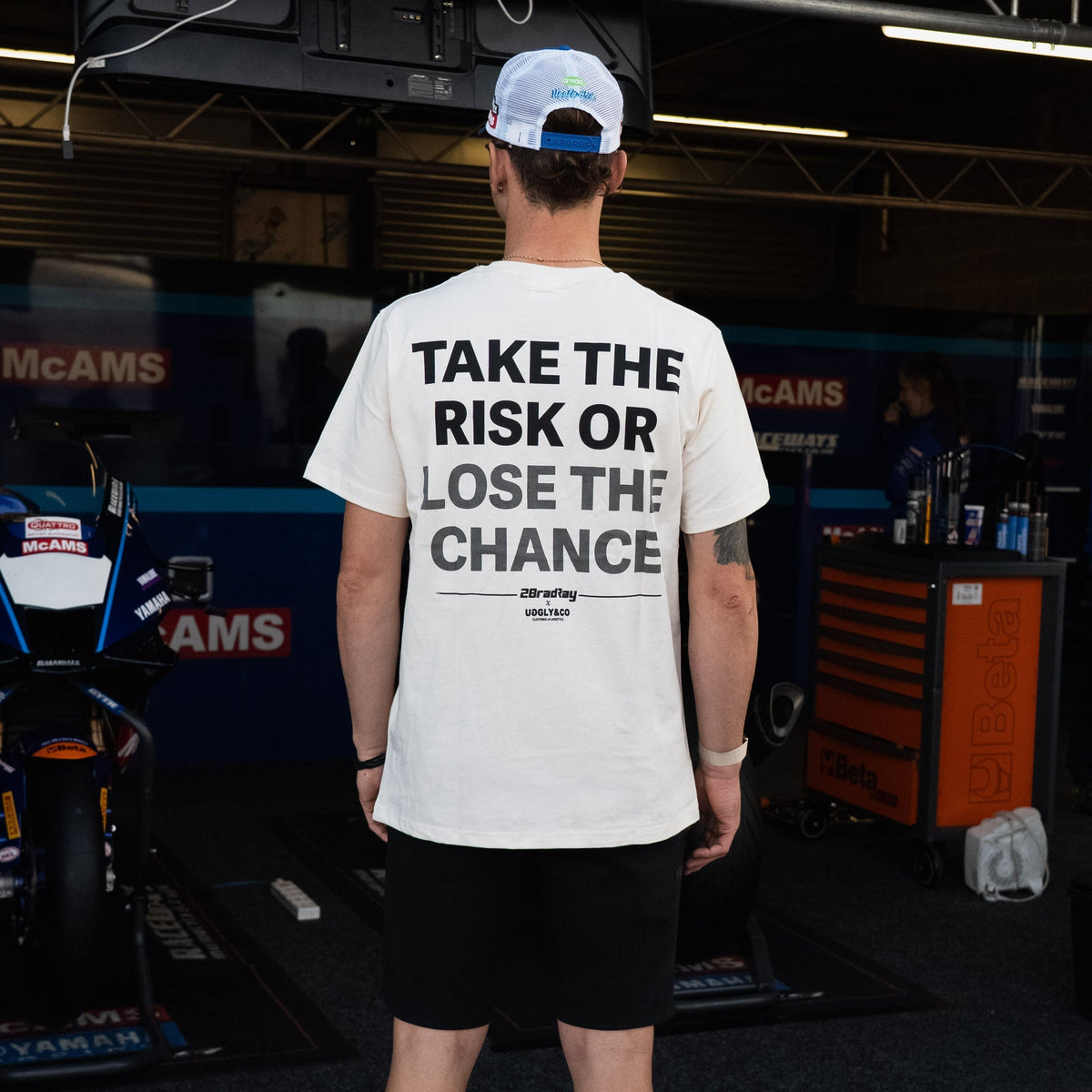 White Bradley Ray 'Take the Risk' T-Shirt