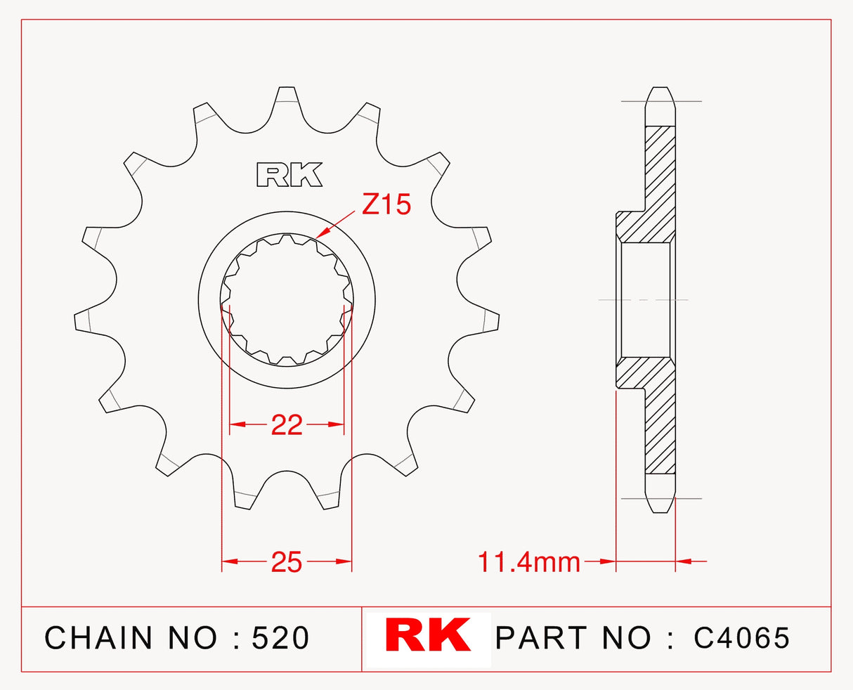 Sprocket Front RK-C4065-16 JTF1902 Afam 73303 JTF1902