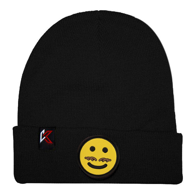 Kids Black Emoji Beanie Hat