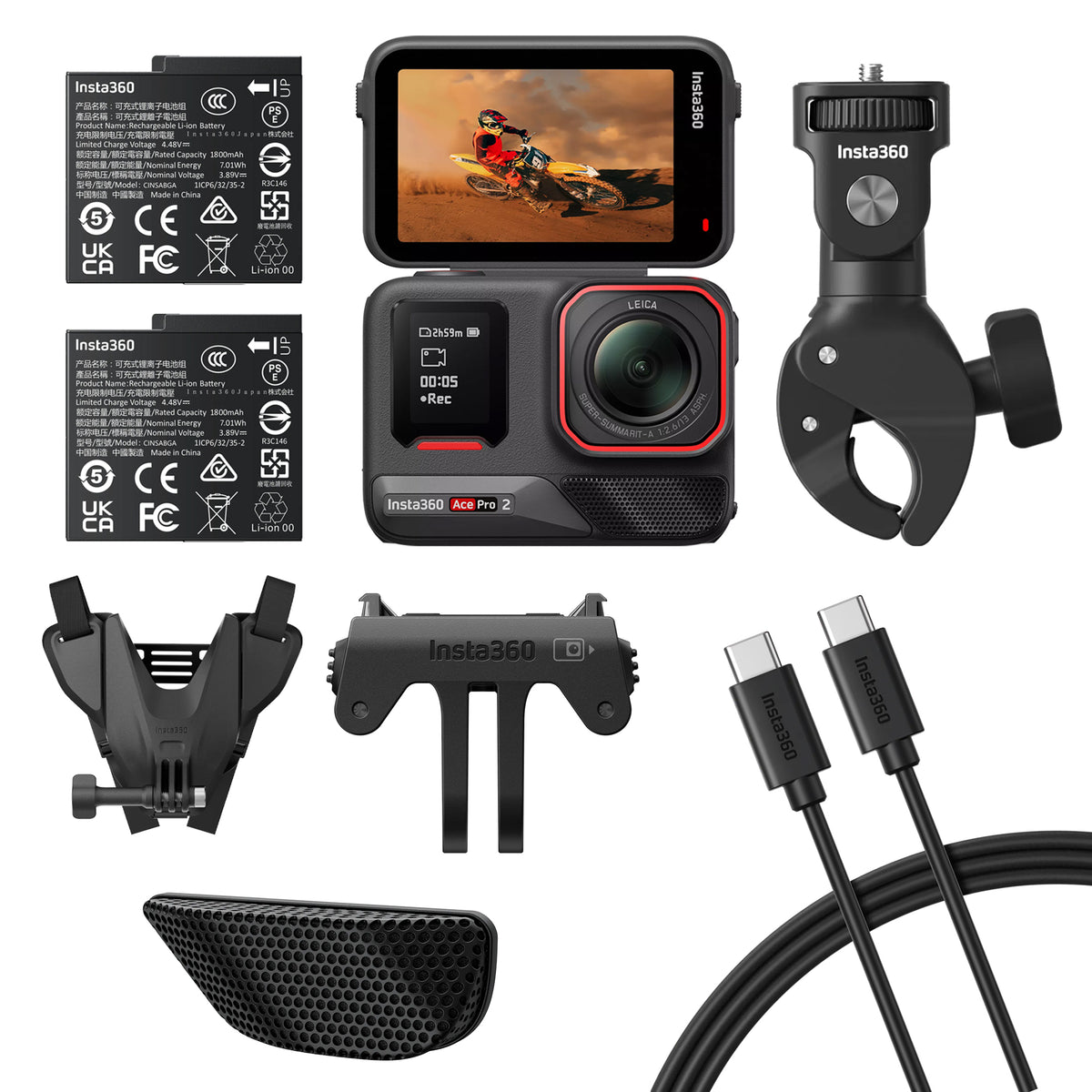 INSTA360 ACE PRO 2 8K MOTORCYCLE ACTION CAMERA BUNDLE