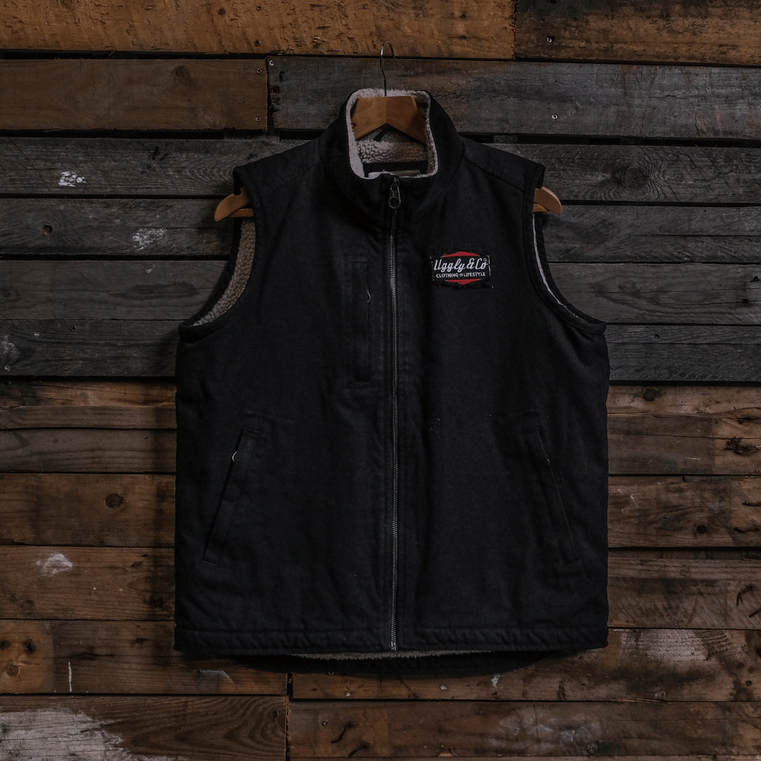 Black Workwear Canvas Gilet