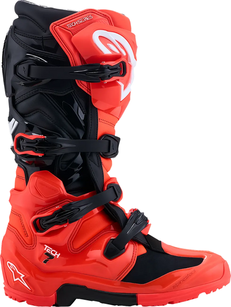 TECH 7 ENDURO BOOTS -  RED FLUO BLACK