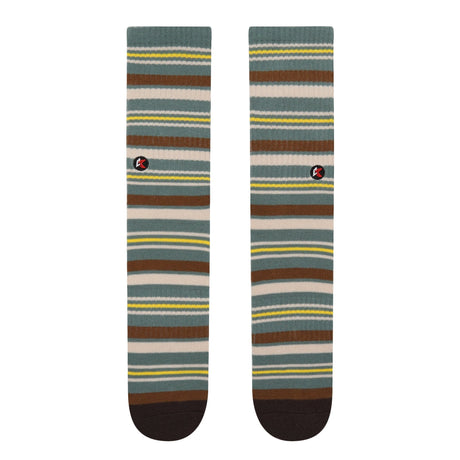 Green Stripe Crew Sock