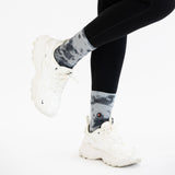 Grey Tie Dye  Crew Sock