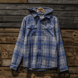 Hooded Blue & Beige Flannel Shirt
