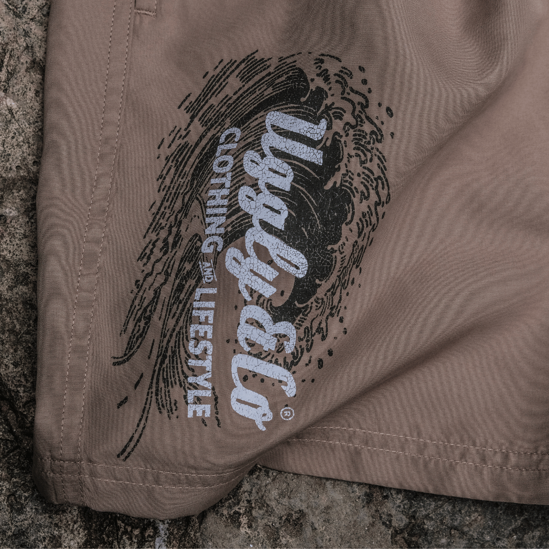 Beige Diamond Swim Shorts