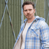 Hooded Blue & Beige Flannel Shirt