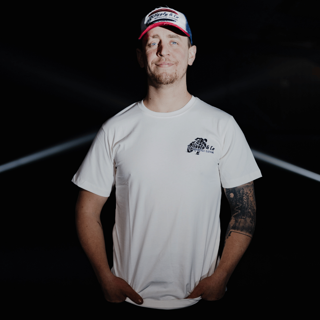 White Flattrack Tee