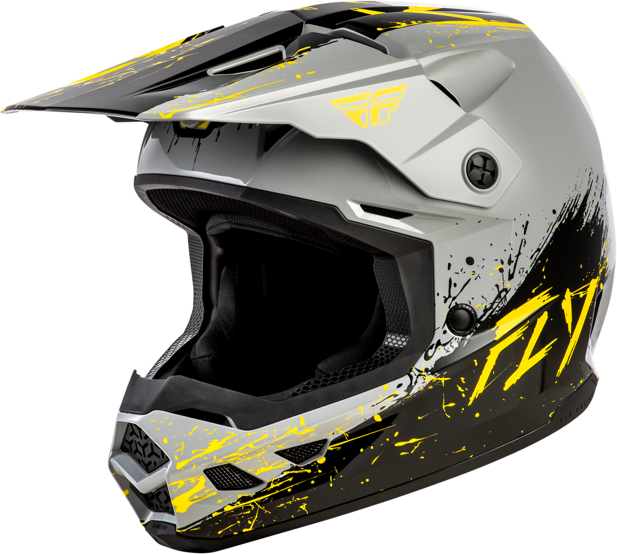 Kinetic Youth Drip Helmet - Grey/Black/Yellow