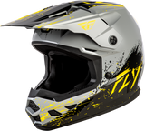 Kinetic Youth Drip Helmet - Grey/Black/Yellow