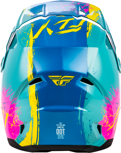 Kinetic Youth Drip Helmet - Turquoise/Pink/Yellow