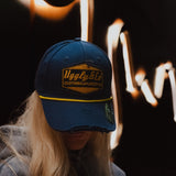 Navy Blue & Yellow Rope Diamond Baseball Cap