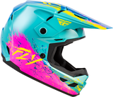 Kinetic Youth Drip Helmet - Turquoise/Pink/Yellow