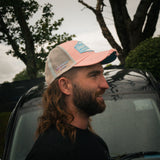 Pastel Pink & Blue Diamond Trucker Hat