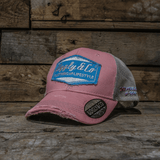Pastel Pink & Blue Diamond Trucker Hat
