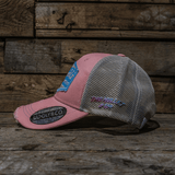 Pastel Pink & Blue Diamond Trucker Hat