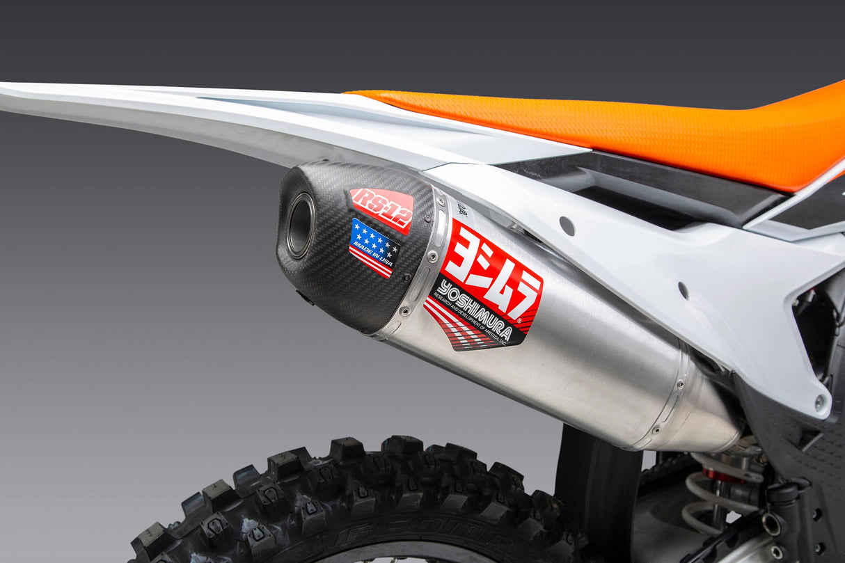 Yoshimura RS-12 Full Exhaust System (Stainless Steel/Stainless Steel/Carbon Cap) KTM/Husqvarna SX-F/FC450 2023