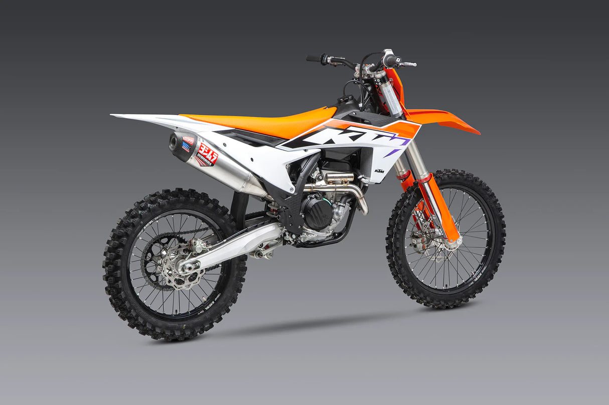 Yoshimura RS-12 Full Exhaust System (Stainless Steel/Stainless Steel/Carbon Cap) KTM/Husqvarna SX-F/FC450 2023