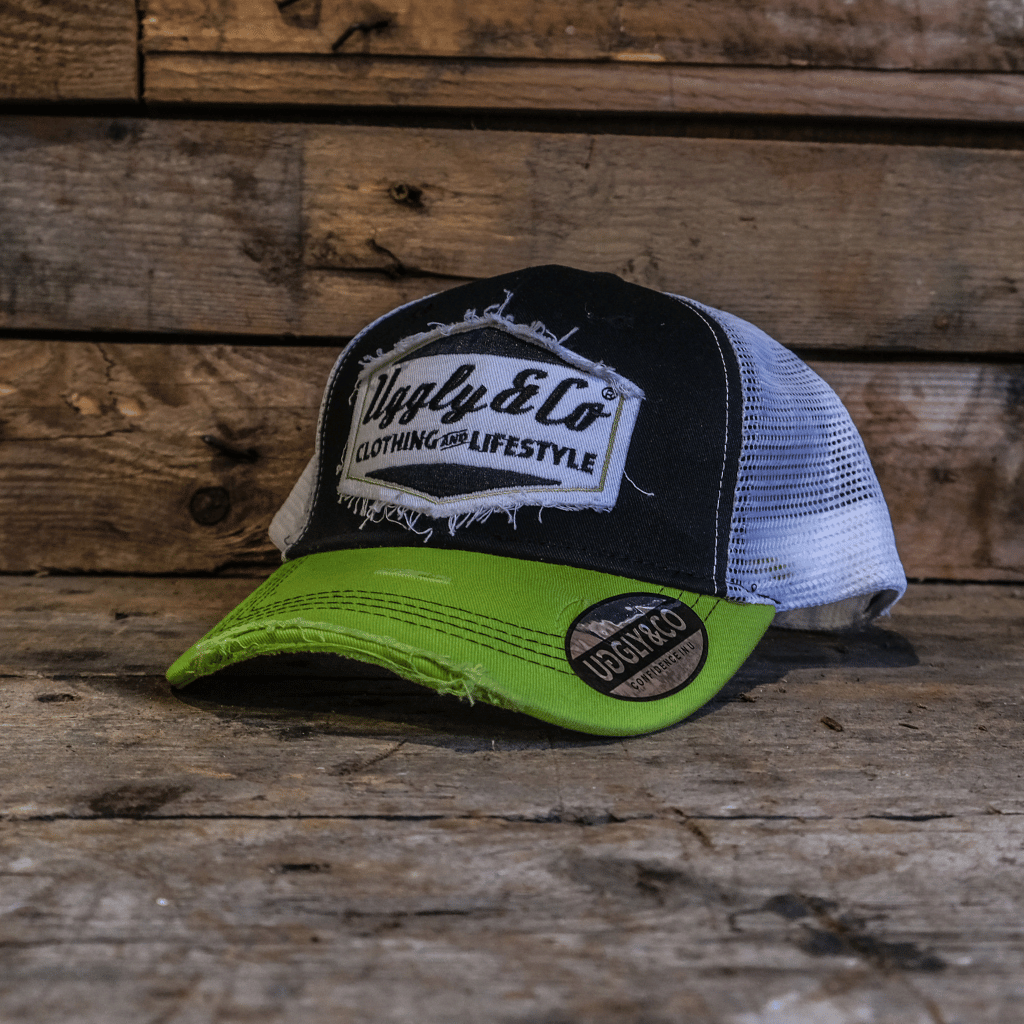 Green & White Diamond Trucker Hat
