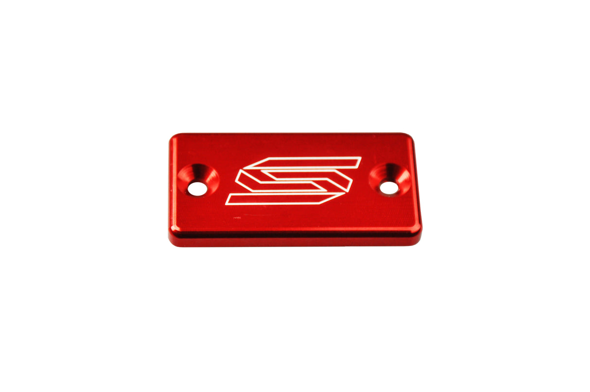 SCAR Racing Front Brake Reservoir Cover Red 1993-2026 Kawasaki Suzuki Yamaha KX KLX RM RM-Z RMX YZ WR