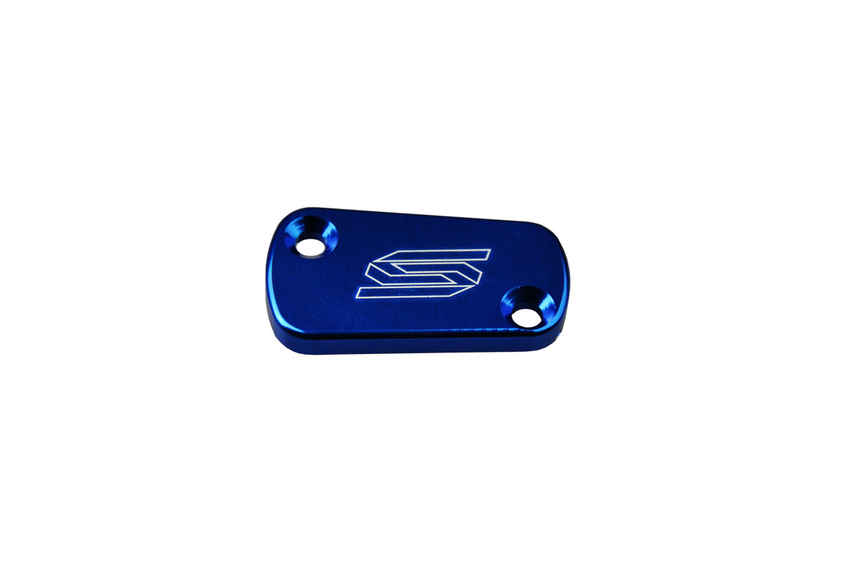 SCAR Racing Rear Brake Reservoir Cover Blue 2003-2026 Kaw Suz KX KLX KFX RM RM-Z RMX 125 230 250 300 450
