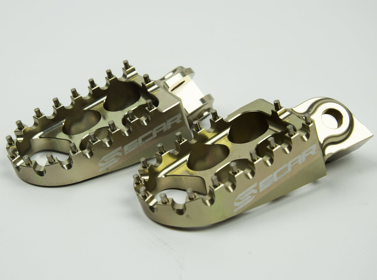 SCAR Racing Standard Footpegs Titanium Color 1998-2017 KTM Freeride SX 85 105 48mm Wide