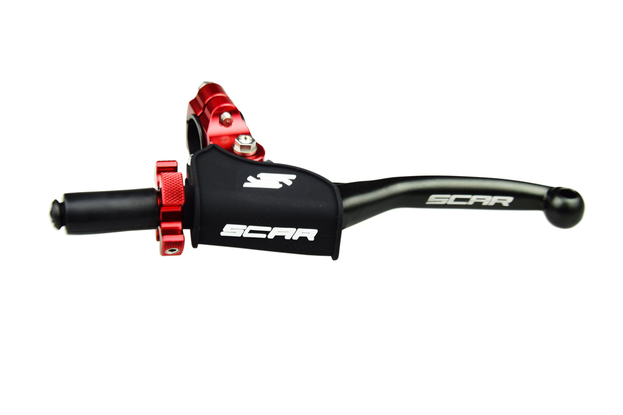 SCAR Racing Pivot Clutch Lever Assembly Red Black Universal 2ST 4ST Easy Adjuster