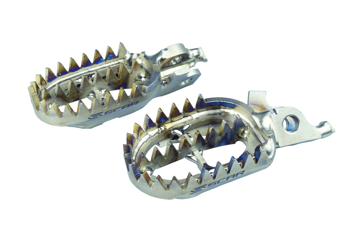 SCAR Racing Titanium Footpegs Gripper 2002-2026 Honda CR CRF Africa Twin 125 150 250 300 450 1000 1100