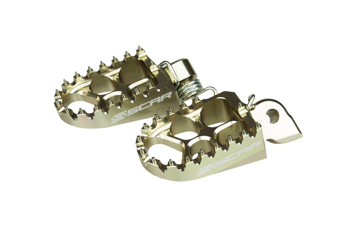 SCAR Racing Evo Footpegs Titanium Color 1998-2026 KTM SX EXC Husaberg Husqvarna Sherco Beta GasGas 57mm