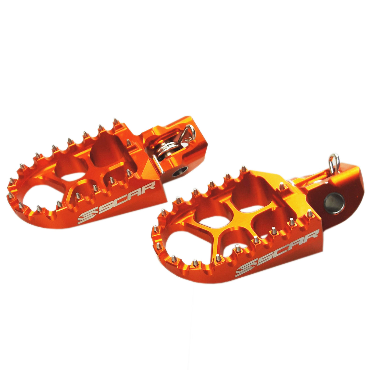 SCAR Racing Evo Footpegs Orange 2016-2024 KTM Husqvarna GasGas SX XC EXC TC TX TE FC FE FS MC EC 57mm