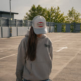 Silver & Grey Diamond Trucker Hat