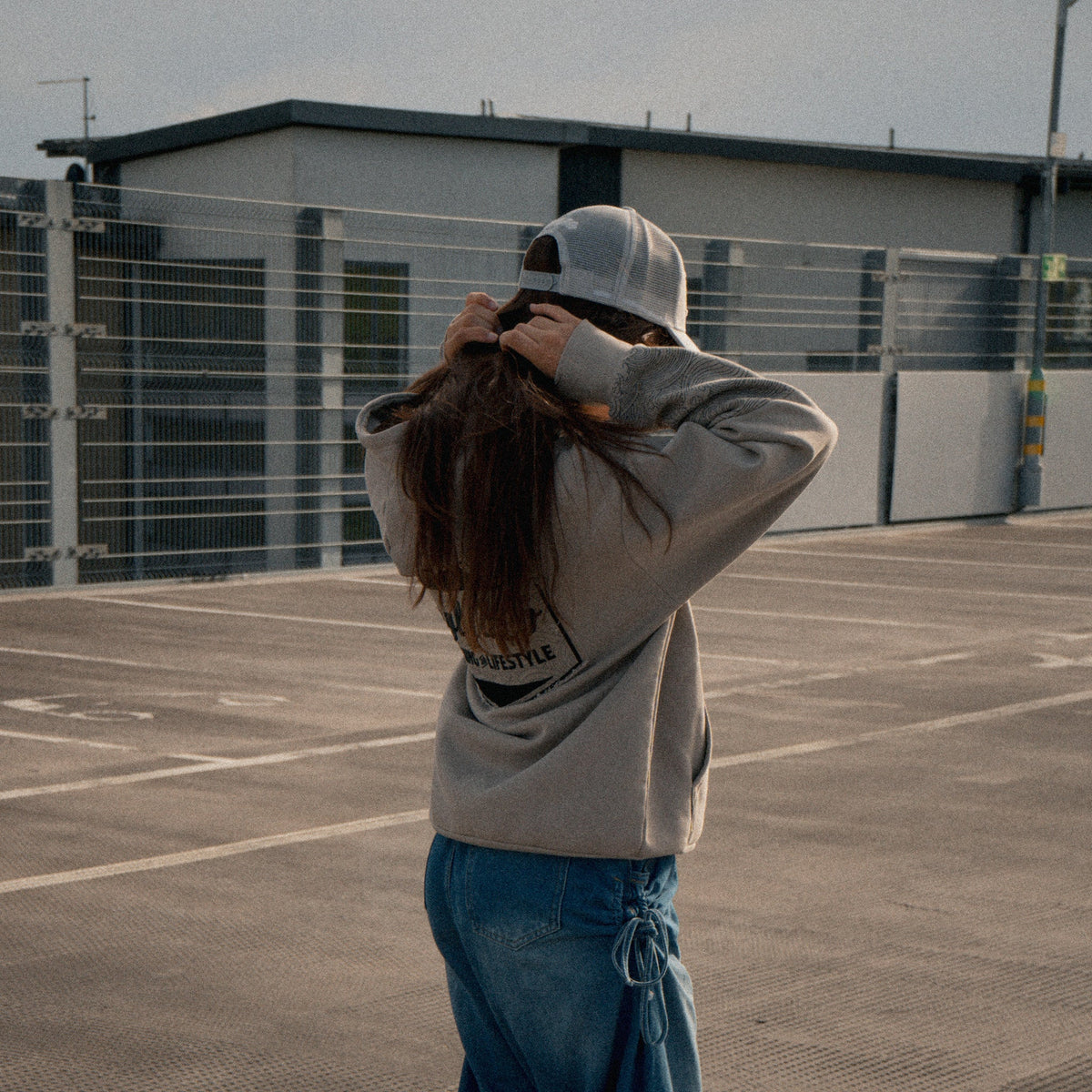 Silver & Grey Diamond Trucker Hat