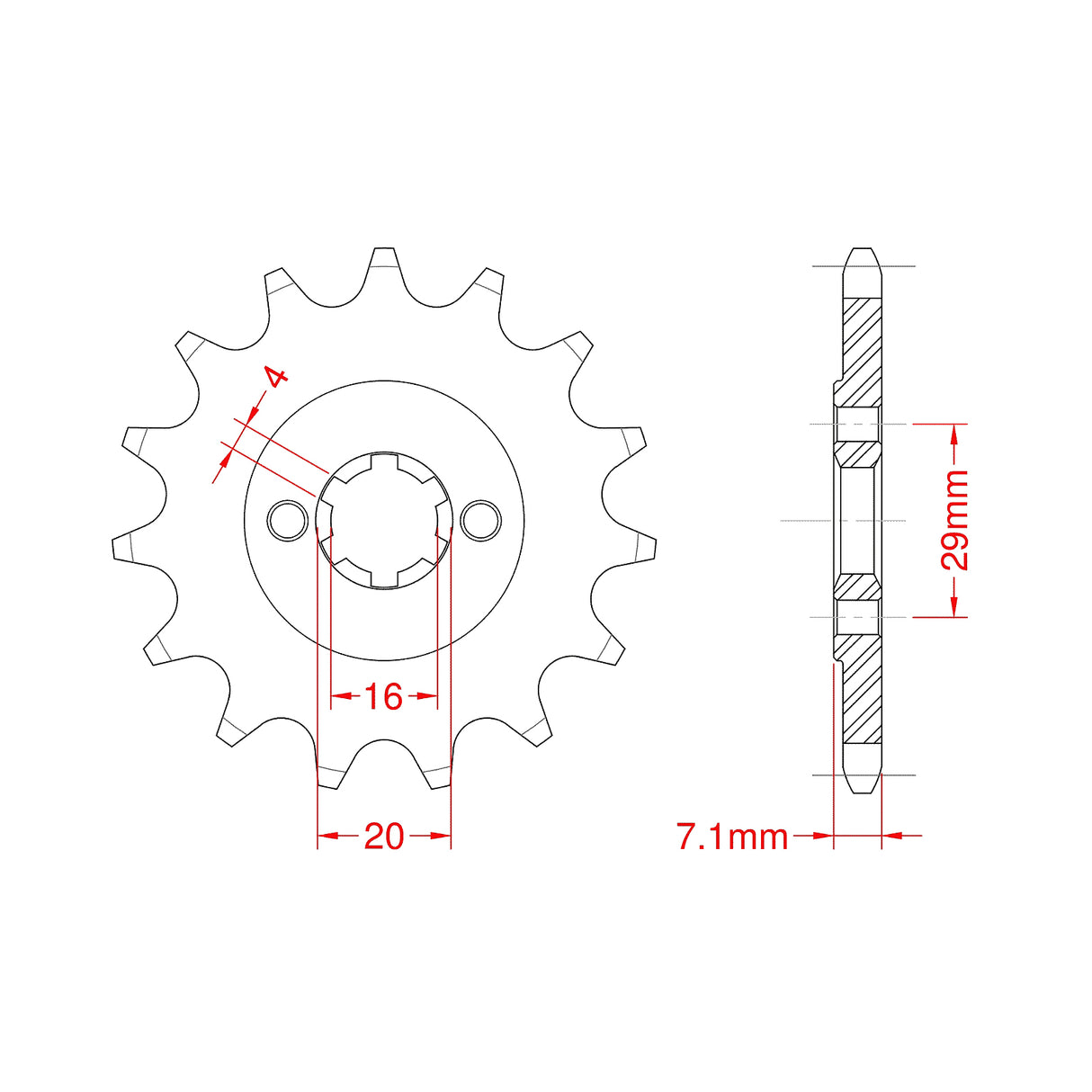 Sprocket Front RK-C4087-15 JTF1408 Afam 22305 - Special Order