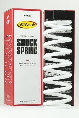K-Tech Shock Absorber Spring - 39N (63x250) White, 63-250-39, HIGH PERFORMANCE SHOCK SPRING, K-TECH SUSPENSION, WP -10mm LOWERING