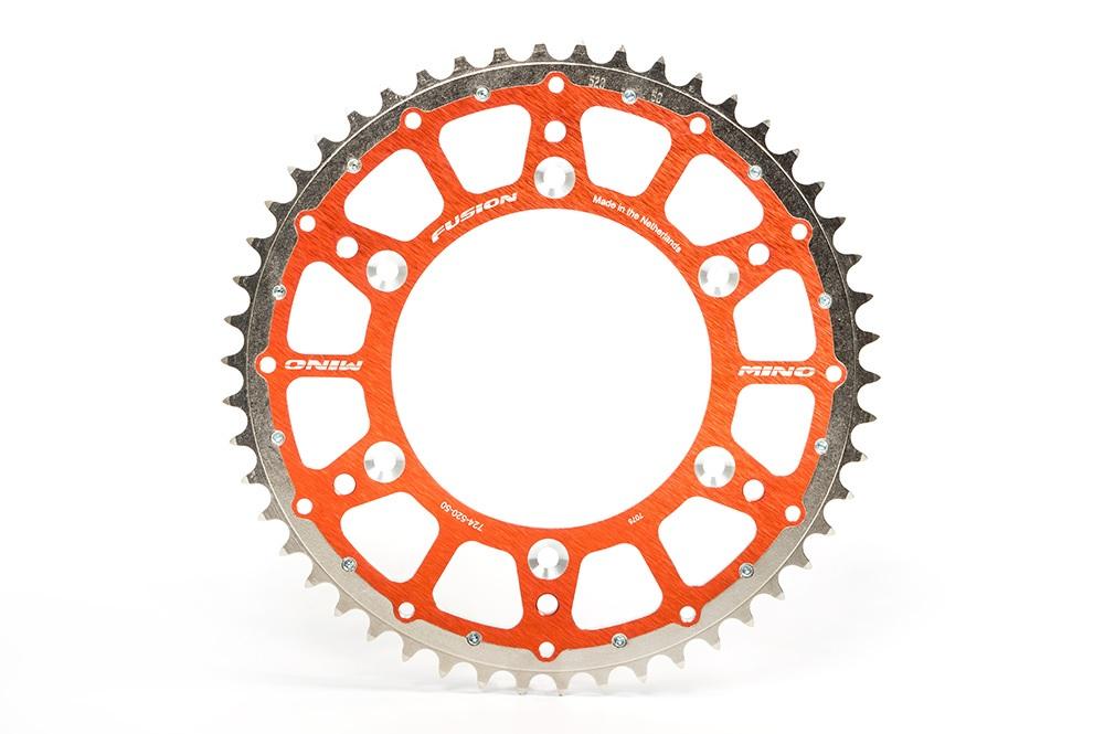MINO REAR SPROCKET FUSION 2-RING, 23-741-48 STEEL/ALLOY ORANGE