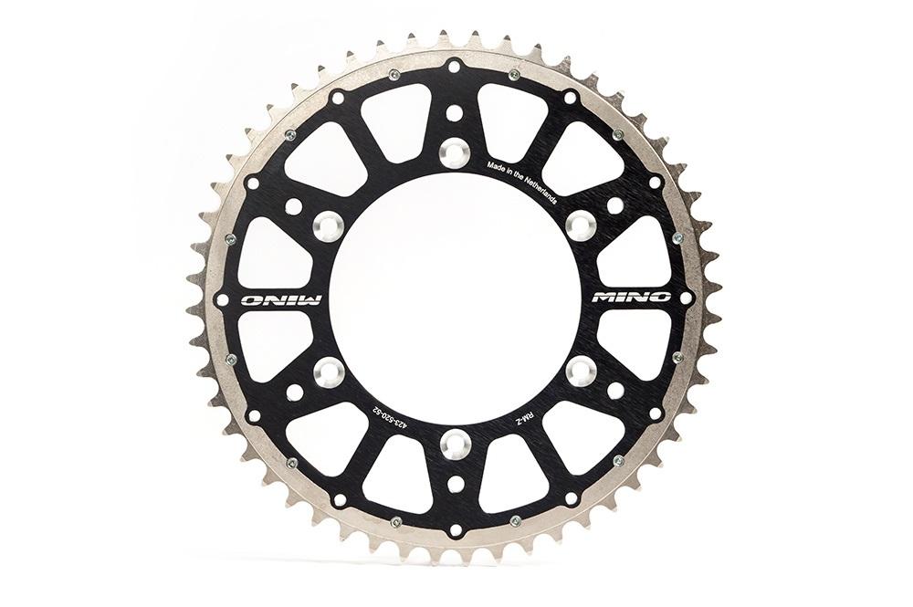 MINO REAR SPROCKET FUSION 2-RING, 23-316-520-48 BLACK STEEL/ALLOY