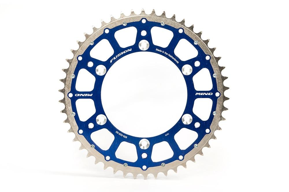 MINO REAR SPROCKET FUSION 2-RING, 23-316-520-51 BLUE STEEL/ALLOY
