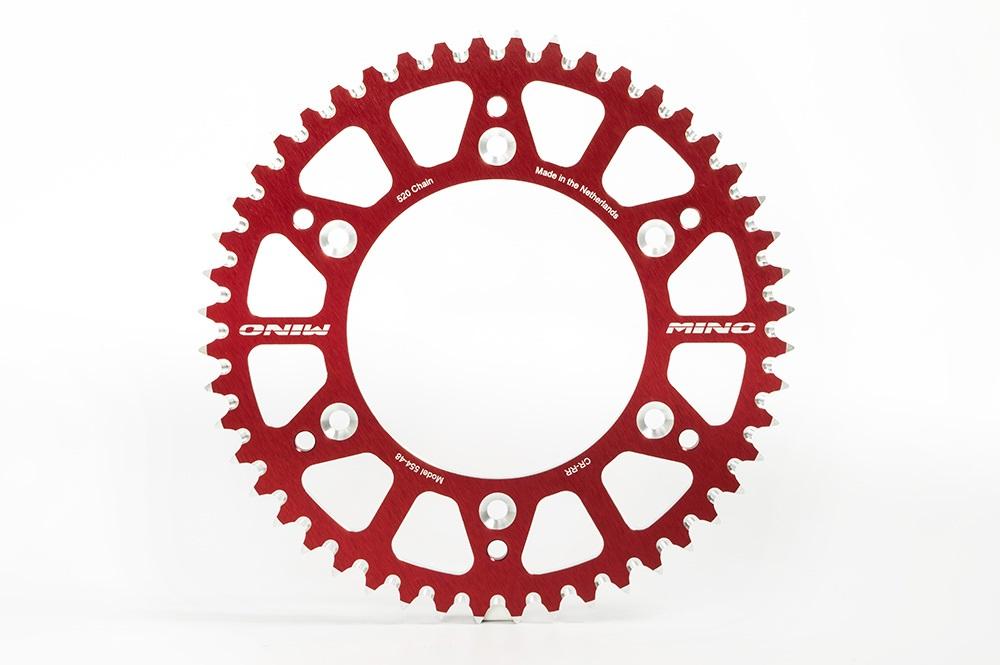 MINO REAR SPROCKET ALLOY RED 808, 25-423-520-48 RED