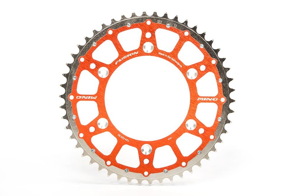 MINO REAR SPROCKET FUSION 2-RING, 23-724-520-51 STEEL/ALLOY ORANGE