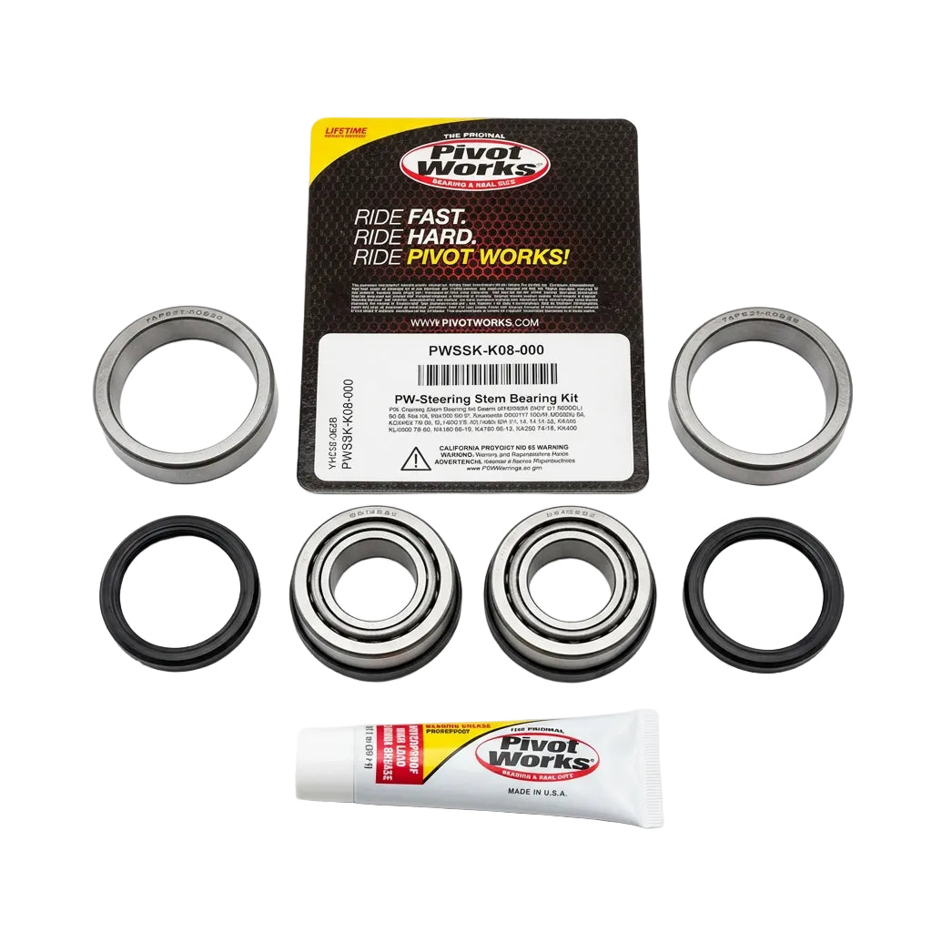 STEERING STEM BEARING SEAL KIT 74-17 HONDA KAWASAKI SUZUKI TM YAMAHA PIVOT WORKS PWSSK-K08-000