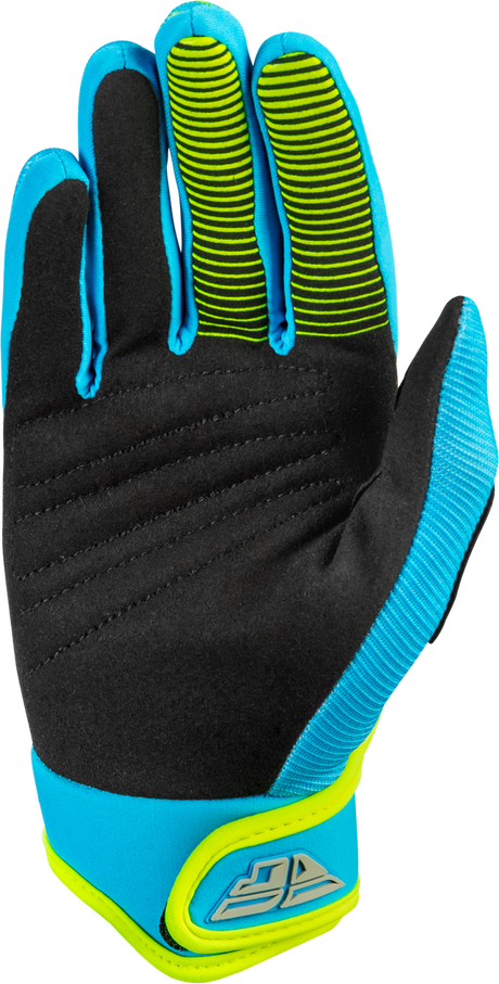 F-16 2026 Youth Gloves - Blue/Hi-Viz