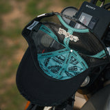 Turquoise & Black Diamond Cap