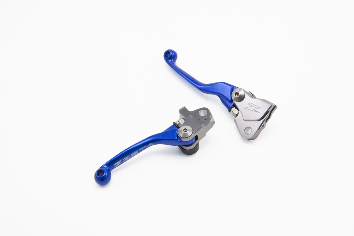 Pivot brake/clutch lever set RMZ250/450 07-22, KX65/85 01-22 blue